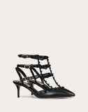 WOMEN'S VALENTINO GARAVANI ROCKSTUD ANKLE STRAP PUMP WITH TONAL STUDS 65 MM BLACK