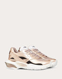 WOMEN'S VALENTINO GARAVANI VLTN METALLIC LOW-TOP BOUNCE SNEAKER GOLD