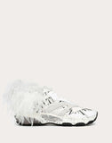 MEN'S VALENTINO GARAVANI BOUNCE CAMOUFLAGE SNEAKER WITH VLTN GRID AND FEATHERS