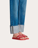 MEN'S VALENTINO GARAVANI VLTN RUBBER SLIDER SANDAL RED