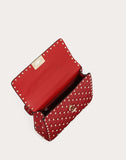 WOMEN'S VALENTINO GARAVANI MEDIUM ROCKSTUD SPIKE NAPPA LEATHER BAG ROSSO VALENTINO