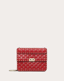 WOMEN'S VALENTINO GARAVANI MEDIUM ROCKSTUD SPIKE NAPPA LEATHER BAG ROSSO VALENTINO