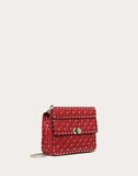 WOMEN'S VALENTINO GARAVANI MEDIUM ROCKSTUD SPIKE NAPPA LEATHER BAG ROSSO VALENTINO