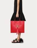 WOMEN'S VALENTINO GARAVANI LARGE VRING SHOPPING TOTE PURE RED