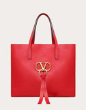 WOMEN'S VALENTINO GARAVANI LARGE VRING SHOPPING TOTE PURE RED