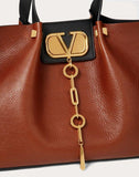 WOMEN'S VALENTINO GARAVANI MEDIUM VLOGO ESCAPE COWHIDE SHOPPER TAN