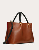WOMEN'S VALENTINO GARAVANI MEDIUM VLOGO ESCAPE COWHIDE SHOPPER TAN