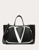 WOMEN'S VALENTINO GARAVANI MEDIUM VLOGO ESCAPE SHOPPER WITH INLAY DETAIL BLACK
