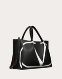 WOMEN'S VALENTINO GARAVANI MEDIUM VLOGO ESCAPE SHOPPER WITH INLAY DETAIL BLACK