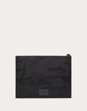 MEN'S VALENTINO GARAVANI LARGE NYLON CAMOUFLAGE NOIR CLUTCH BLACK