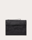 MEN'S VALENTINO GARAVANI LARGE NYLON CAMOUFLAGE NOIR CLUTCH BLACK