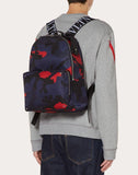 MEN'S VALENTINO GARAVANI CAMOUFLAGE NYLON BACKPACK WITH VLTN RIBBON STRAPS