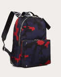 MEN'S VALENTINO GARAVANI CAMOUFLAGE NYLON BACKPACK WITH VLTN RIBBON STRAPS