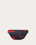 MEN'S VALENTINO GARAVANI CAMOUFLAGE NYLON BELT BAG WITH VLTN RIBBON STRAP NAVY/ RED