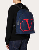 MEN'S VALENTINO GARAVANI DENIM VLOGO BACKPACK DARK BLUE