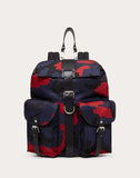 MEN'S VALENTINO GARAVANI CAMOUFLAGE NYLON BACKPACK WITH LEATHER DETAIL