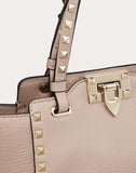 WOMEN'S VALENTINO GARAVANI MINI ROCKSTUD GRAINY CALFSKIN BAG POUDRE