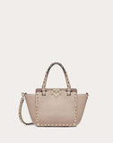 WOMEN'S VALENTINO GARAVANI MINI ROCKSTUD GRAINY CALFSKIN BAG POUDRE