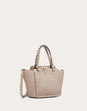 WOMEN'S VALENTINO GARAVANI MINI ROCKSTUD GRAINY CALFSKIN BAG POUDRE