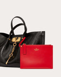 WOMEN'S VALENTINO GARAVANI MEDIUM VLOGO ESCAPE PYTHON SHOPPER