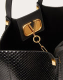 WOMEN'S VALENTINO GARAVANI MEDIUM VLOGO ESCAPE PYTHON SHOPPER