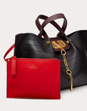 WOMEN'S VALENTINO GARAVANI MEDIUM VLOGO ESCAPE SHOPPER WITH MULTI-STRIPE DESIGN