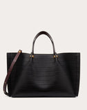 WOMEN'S VALENTINO GARAVANI MEDIUM VLOGO ESCAPE SHOPPER WITH MULTI-STRIPE DESIGN