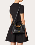 WOMEN'S VALENTINO GARAVANI SMALL VLOGO ESCAPE GRAINY CALFSKIN SHOPPER BLACK
