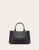 WOMEN'S VALENTINO GARAVANI SMALL VLOGO ESCAPE GRAINY CALFSKIN SHOPPER BLACK