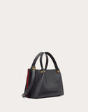 WOMEN'S VALENTINO GARAVANI SMALL VLOGO ESCAPE GRAINY CALFSKIN SHOPPER BLACK
