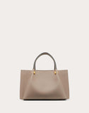 WOMEN'S VALENTINO GARAVANI SMALL VLOGO ESCAPE GRAINY CALFSKIN SHOPPER POUDRE