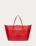 WOMEN'S VALENTINO GARAVANI LARGE ROCKSTUD HYPE SMOOTH CALFSKIN TOTE