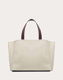 WOMEN'S VALENTINO GARAVANI VLOGO CANVAS BEACH BAG BEIGE