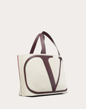 WOMEN'S VALENTINO GARAVANI VLOGO CANVAS BEACH BAG BEIGE