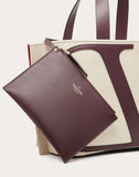 WOMEN'S VALENTINO GARAVANI SMALL VLOGO CANVAS BEACH BAG BEIGE