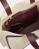 WOMEN'S VALENTINO GARAVANI SMALL VLOGO CANVAS BEACH BAG BEIGE