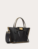 WOMEN'S VALENTINO GARAVANI SMALL ROCKSTUD HYPE GRAINY CALFSKIN TOTE