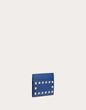 WOMEN'S VALENTINO GARAVANI ROCKSTUD CALFSKIN CARDHOLDER BALTIC BLUE