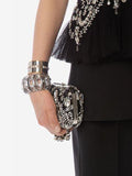 WOMEN'S ALEXANDER McQUEEN SPIDER JEWELLED FOUR RING BOX CLUTCH BLACK/CRYSTAL
