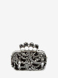WOMEN'S ALEXANDER McQUEEN SPIDER JEWELLED FOUR RING BOX CLUTCH BLACK/CRYSTAL