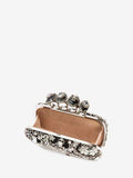 WOMEN'S ALEXANDER McQUEEN SPIDER JEWELLED FOUR RING BOX CLUTCH BLACK/CRYSTAL