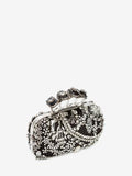 WOMEN'S ALEXANDER McQUEEN SPIDER JEWELLED FOUR RING BOX CLUTCH BLACK/CRYSTAL
