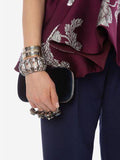 WOMEN'S ALEXANDER McQUEEN SPIDER JEWELLED FOUR RING BOX CLUTCH COLOR OLTREMARE