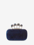 WOMEN'S ALEXANDER McQUEEN SPIDER JEWELLED FOUR RING BOX CLUTCH COLOR OLTREMARE