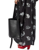 WOMEN'S LANVIN LARGE HOOK BAG WITH JL MOTIFS BLACK