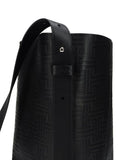 WOMEN'S LANVIN LARGE HOOK BAG WITH JL MOTIFS BLACK