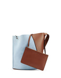 WOMEN'S LANVIN SMALL TWO-TONED HOOK BAG ICE BLUE / CARAMEL