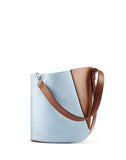 WOMEN'S LANVIN SMALL TWO-TONED HOOK BAG ICE BLUE / CARAMEL