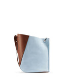 WOMEN'S LANVIN SMALL TWO-TONED HOOK BAG ICE BLUE / CARAMEL