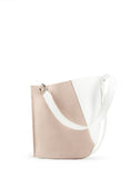 WOMEN'S LANVIN SMALL TWO-TONED HOOK BAG WHITE/LIGHT PINK